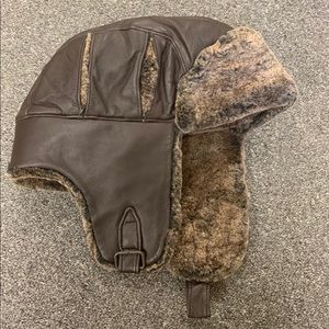 Vintage Stetson Leather Aviator Hat